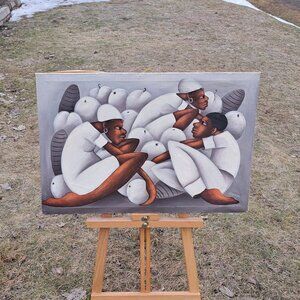 Haitian Market Painting By Jean Louisius